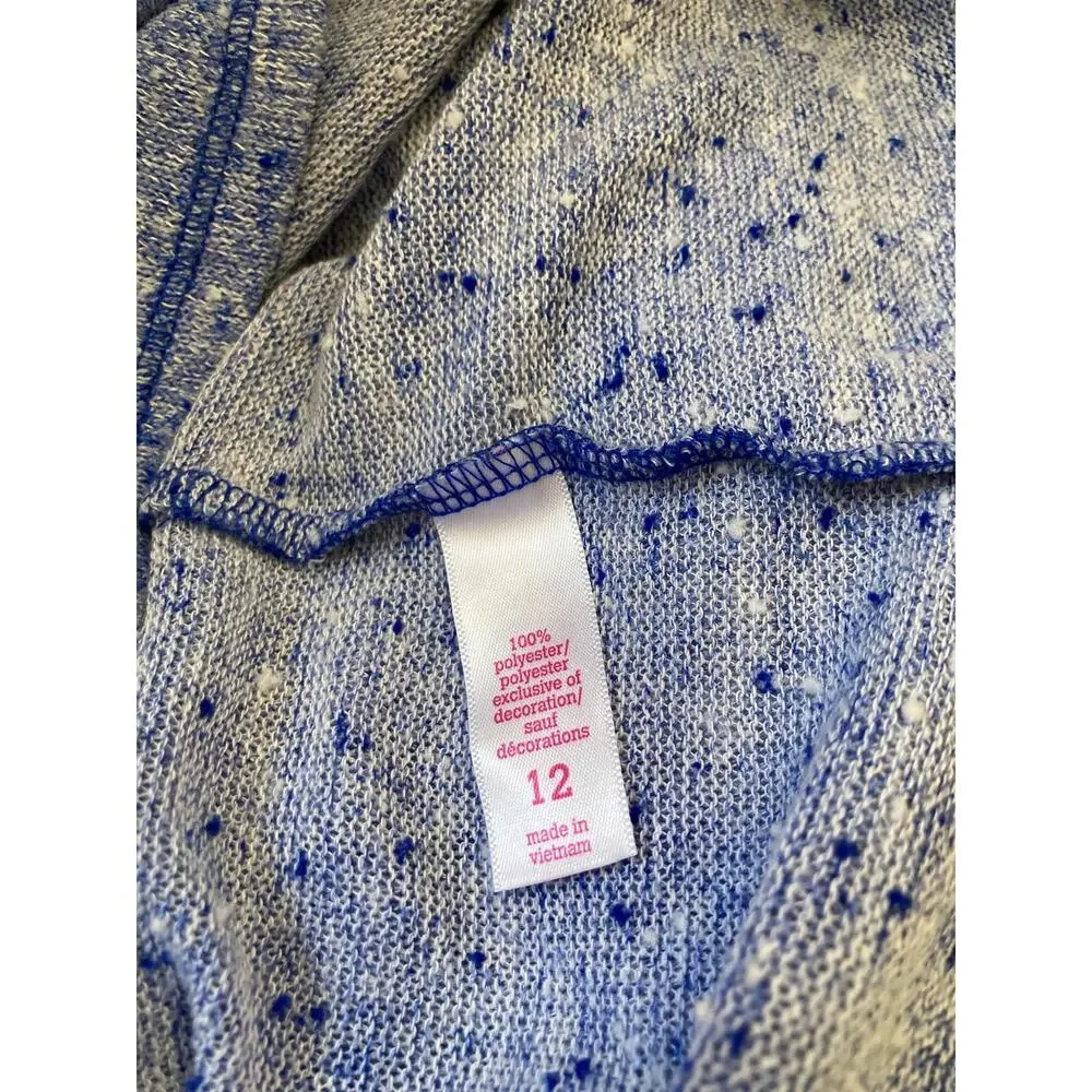Justice Blue and Lace Lightweight Pullover Sweater, Size 12
